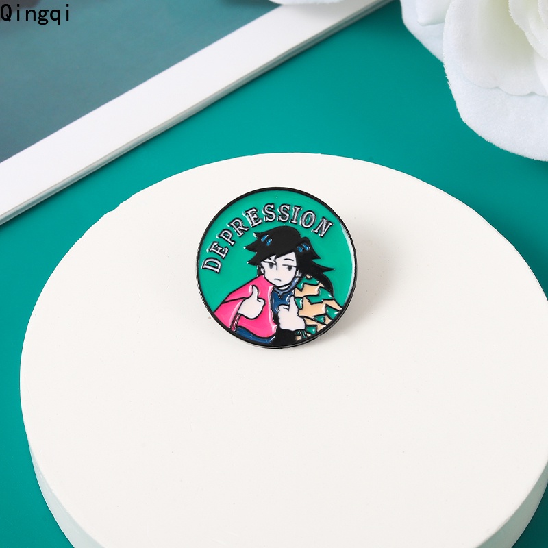 Bros Pin Enamel Desain Karakter Kartun Anime Demon Slayer Kimetsu No Yaiba Untuk Fans