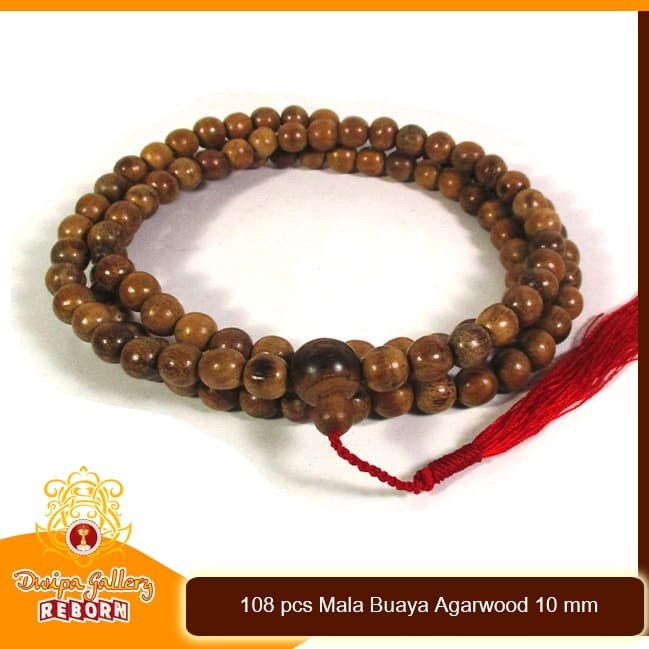 Tasbih / Mala Buddha 108 Gaharu Buaya / Agarwood 10 mm