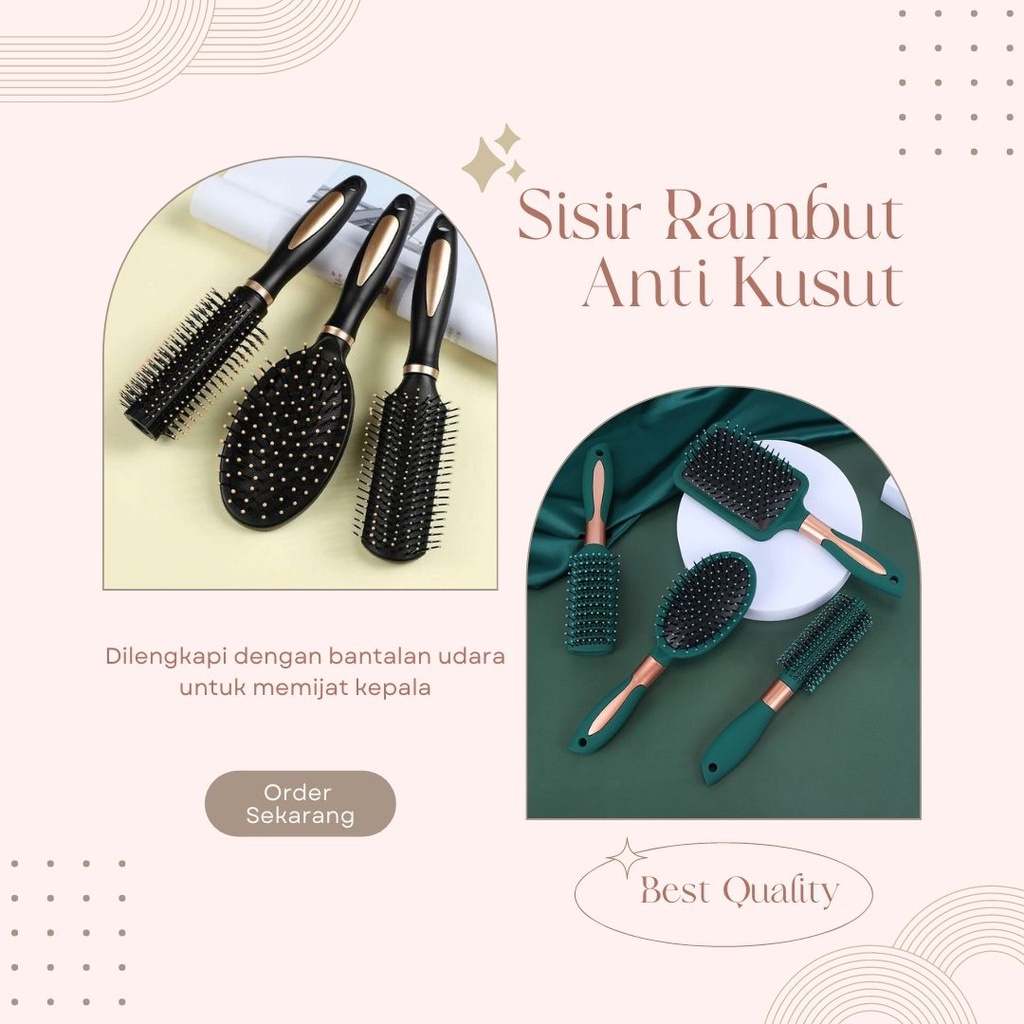 SISIR RAMBUT SISIR ANTI KUSUT SISIR PIJAT ANTI STATIS SISIR DETANGLER AIRBAG COMB DENGAN BANTALAN UDARA HAIR COMB MASSAGE COMB