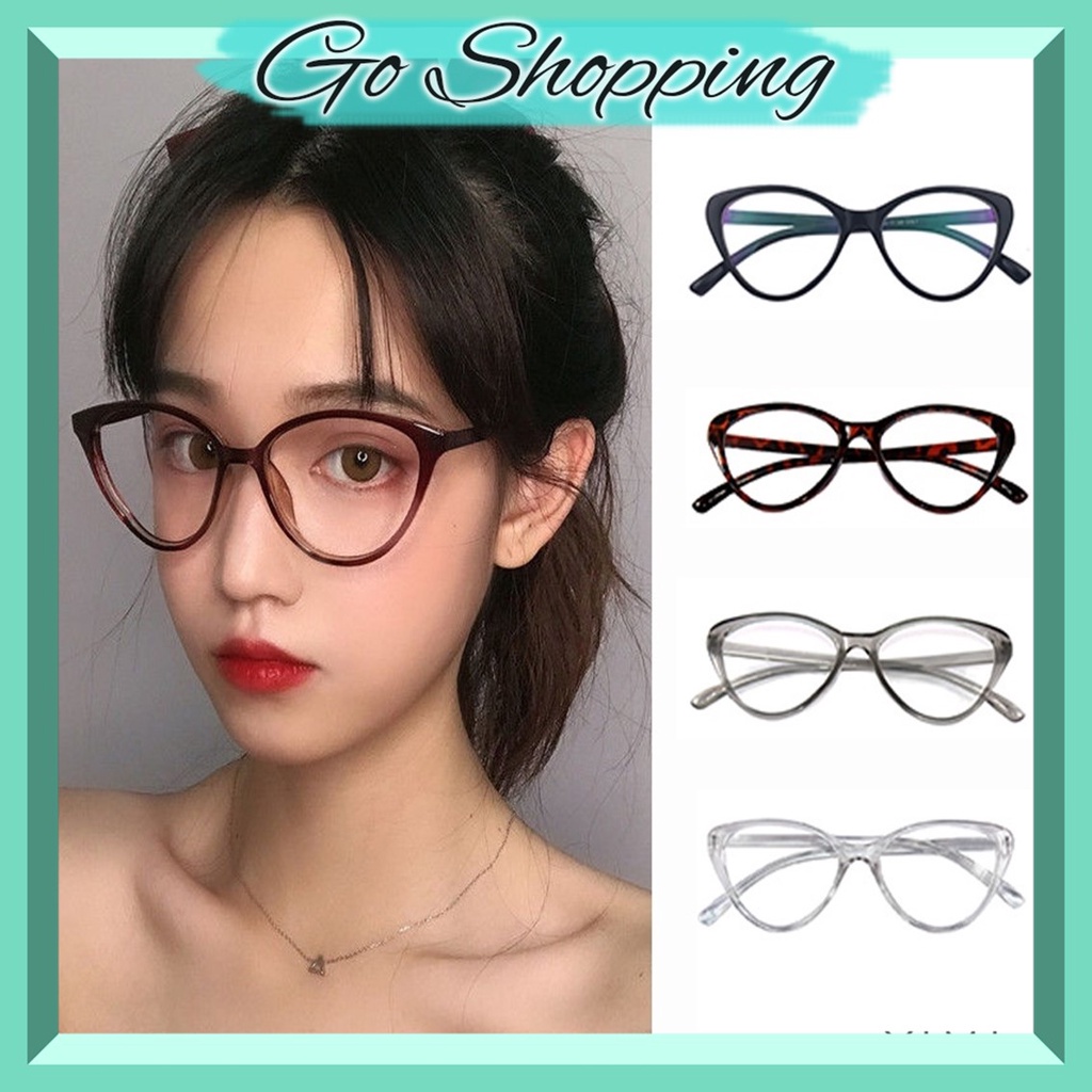 GO! KC612 Kaca mata Korea Wanita Kacamata Anti Radiasi Retro Wanita Fashion Cat Eye Eyeglasses