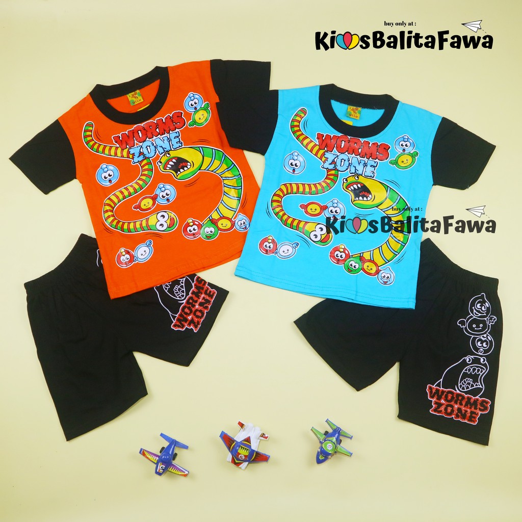 Setelan Rafa uk 1-10 Tahun / Kaos Karakter Celana Pendek Baju Harian Anak Laki Cowok Lengan Murah