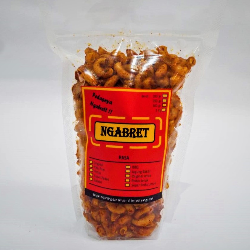 Makaroni / Makaroni Ngabret 200 gram kemasan standing pouch