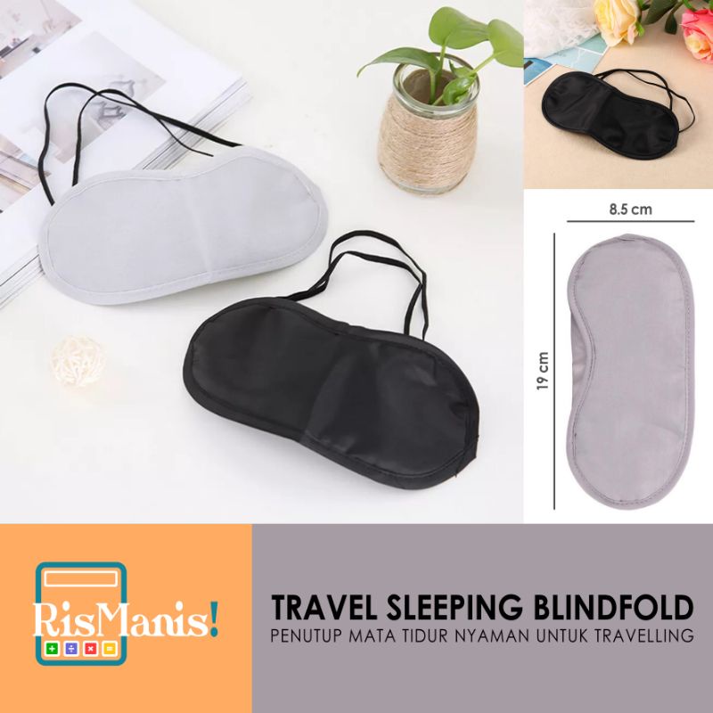 TRAVEL SLEEPING BLINDFOLD - Penutup Mata Tidur Polos Bahan Polyester Lembut Eye Mask Travelling Kacamata Tutup Mata Tidur Nyenyak