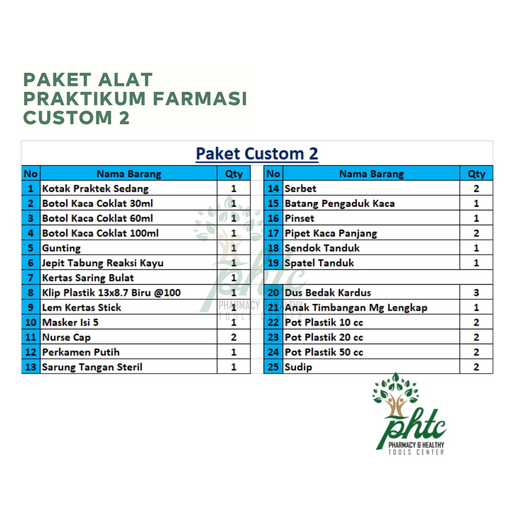 PAKET FARMASI CUSTOM 2 . TOOLKIT FARMASI CUSTOM 2 . ALAT PRAKTIKUM FARMASI