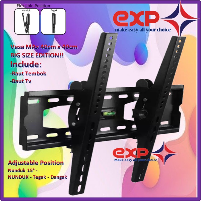 Bracket TV KHUSUS HISENSE 42&quot; s/d 55&quot; waterpass GARANSI 100% COCOK!