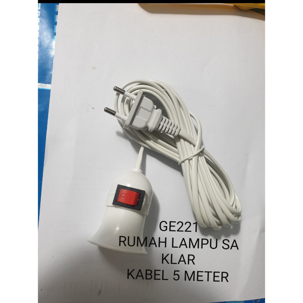 G221 Sivitech rumah lampu saklar 5 meter colok colokan lamp bohlam FITING e27 fitting kepiting buld bohlam led tes Colokan stop kontak listrik setrum bulb lamp tidur belajar sleep tidur original Kabel 5 meter Ada saklar nya on off Satuan sudah dites sebel