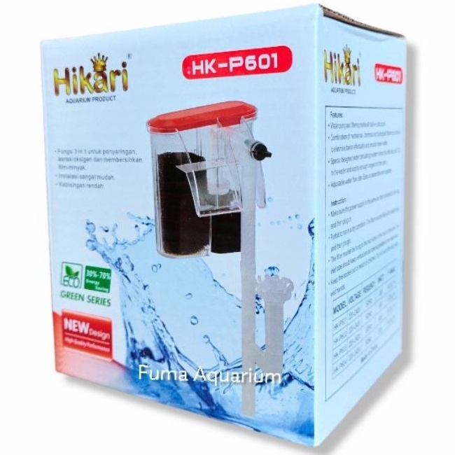 HIKARI 601 HK-P601 Filter Gantung Slim + Skimmer Bening transparan Filter Akuarium Aquascape Hanging Hang on