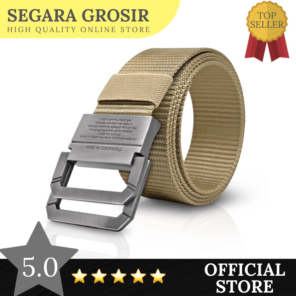 IKAT PINGGANG NYLON GESPER BESI DOUBLE RING STAINLESS SABUK TACTICAL MILITARY PLAIN CASUAL BAN PINGANG IKAT PINGGANG OUTDOOR BELT CANVAS MEN BELT GESPER GASPER COWOK MODIS AKSESORIS FASHION ORIGINAL BRANDED RINGAN MURAH TERMURAH GROSIR IMPOR IMPORT