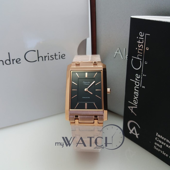 Jam Tangan Wanita Alexandre Christie AC 8606 LH Rosegold Black