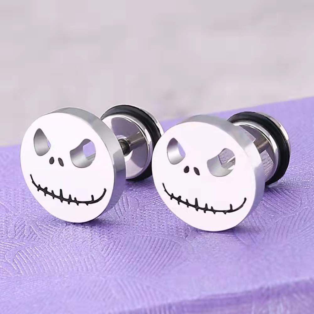 Mxbeauty Pria Stud Earrings Hip Pop Vintage Dumbbell Sekrup Fashion Perhiasan Kepribadian Kerangka Gaya Korea Earrings