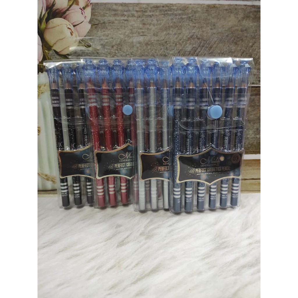 EYELINER MAHKOTA M.N Menow Perfect Cosmetics Pencil / 6 pcs