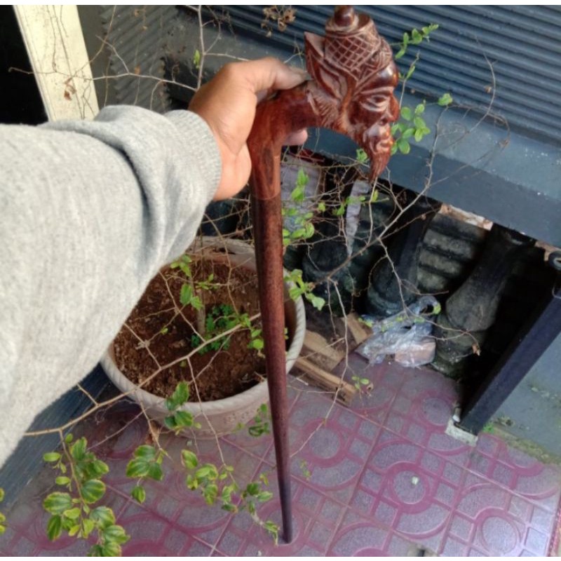 tongkat galih asem ukir orang tua
