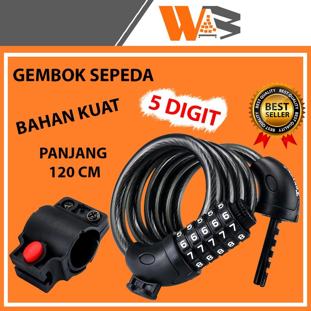 Gembok Sepeda Motor Anti Maling Kode Kunci Rantai Gembok Sepeda Sepedah 5 Digit A93