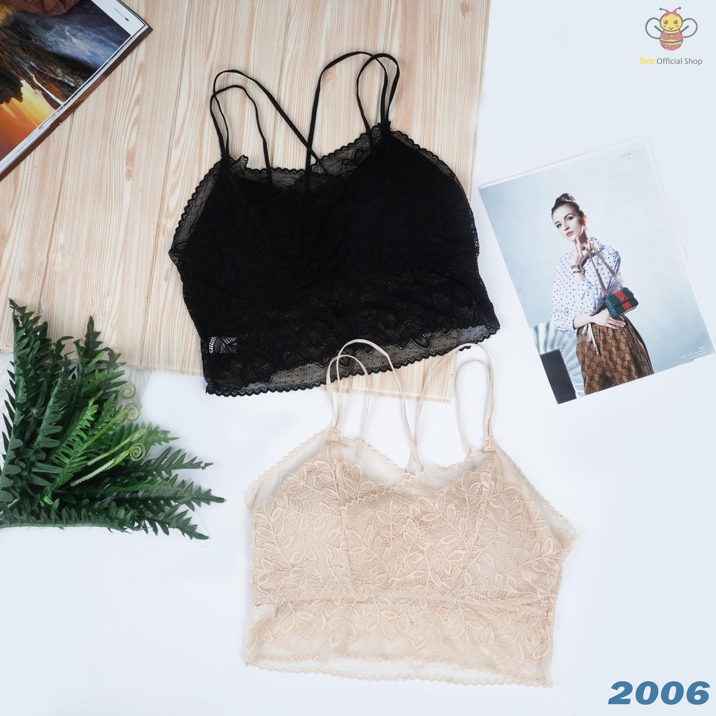 BEE - Bra Wanita / Bh Bralette Bahan Lace one-piece Push Up Bra Yoga Fashion POLINI 2005