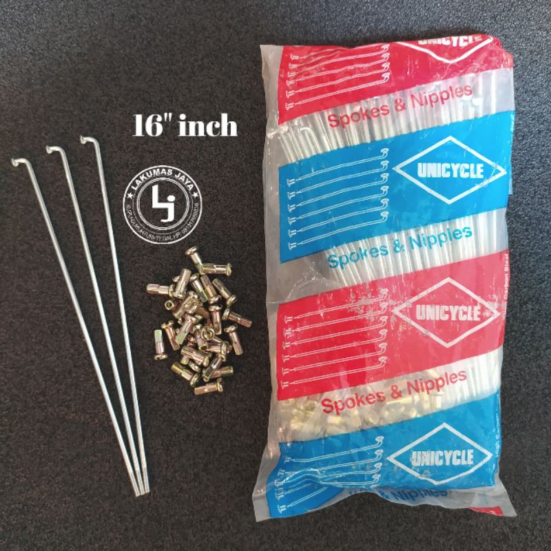 ruji sepeda 16 inch jari jari sepeda 16 inch sepeda anak lipat UNICYCLE besi warna CROM