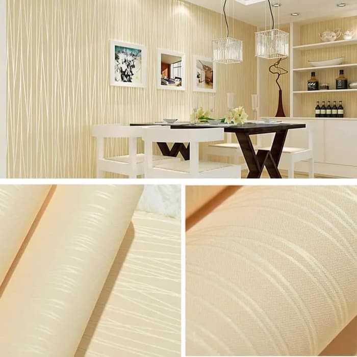 Wallpaper Sticker Dinding Premium Cream Panjang 10Meter x Lebar 45cm