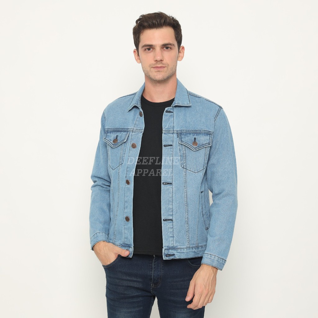 Jaket Jeans Pria  - Jaket Biru Muda - Jaket Blitz - Jaket Denim Pria - Jaket Deefline Apparel