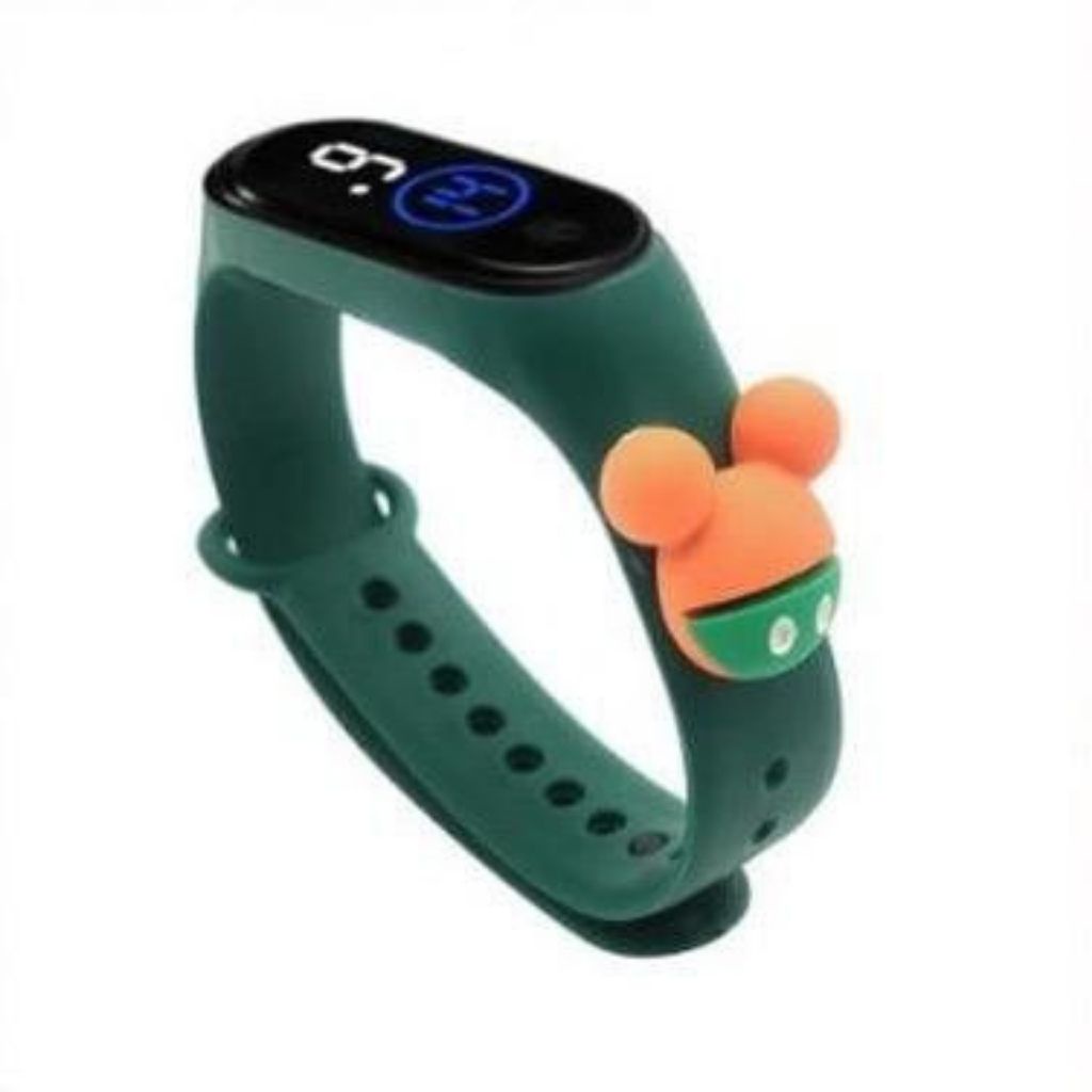JAM TANGAN ELEKTRONIK / JAM TANGAN ANAK / JAM LED / JAM TANGAN PRIA / JAM TANGAN WANITA-MICKEY HIJAU
