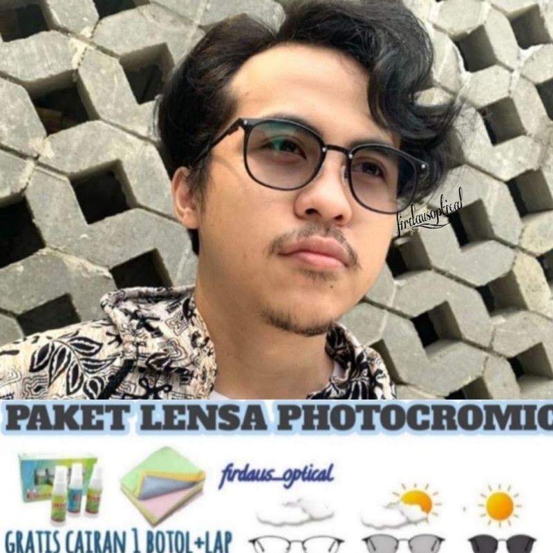 Kacamata frame 6011 pria dan wanita paket lensa minus photocromic/lensa crmc