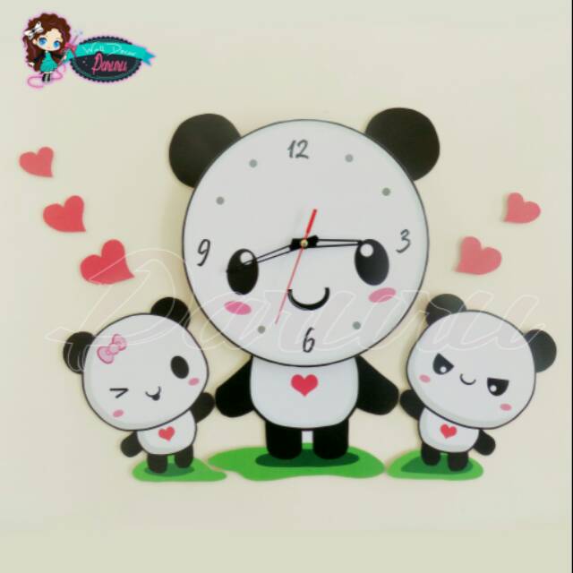 Jam unik lucu - DIY wall clock panda