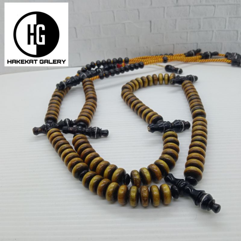 tasbih thariqat tijani/tijaniyah/tijani akar bahar kuning mas E268