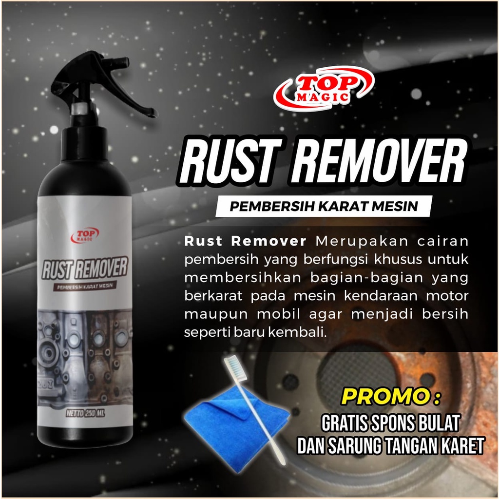 Penghilang Karat Motor Besi Top Rust Remover 250ml Pembersih Karat Mesin Motor Cairang Penghilang Karat Mobil Motor Pembersih Mesin Motor Dan Karat Besi Knalpot Mesin Baut Stang Spion Standar