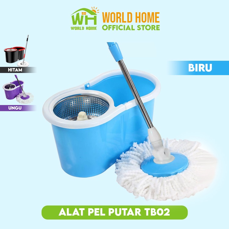 Spin Mop Stainless Alat Pel Putar Dengan Ember Stainlees Pel Praktis Multifungsi Alat Pel Kain Murah Pel TB02WFS