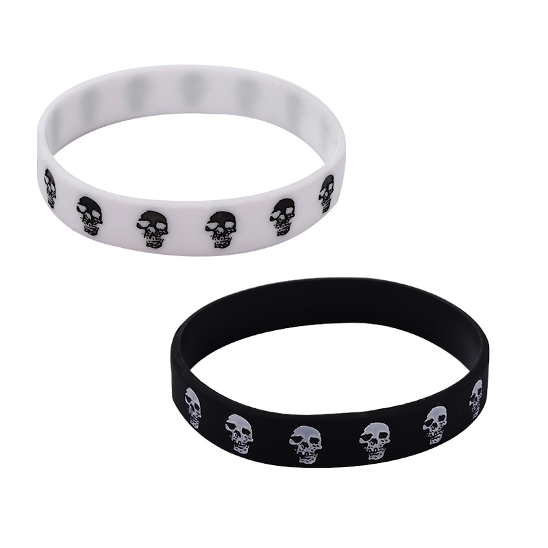 Gelang Bahan Silikon Gaya Punk Hip-hop Untuk Pria Dan Wanita