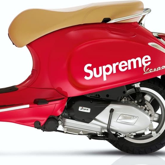 Promo Sticker Stiker motor list Cutting SUPREME Vespa Scoopy Vino Mobil DLL - Hitam