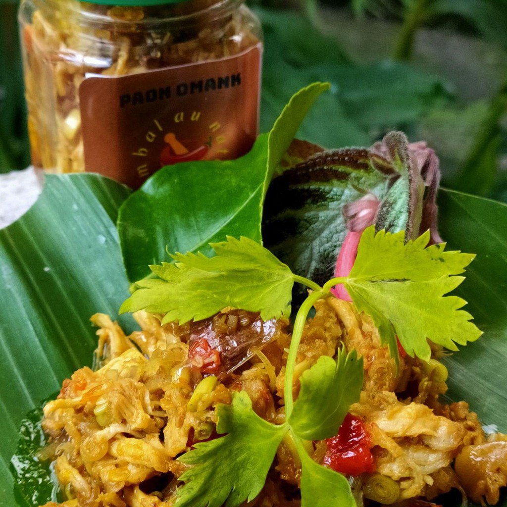 

sambal ayam suwir sereh pedas gurih 170 gram - sambel ayam suwir sereh enak siap saji