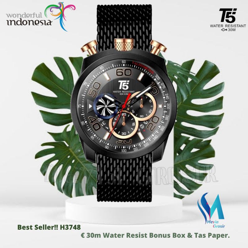 Jam Tangan T5 3748 H3748 H3748 Original Chronograph Include Box + Paper Tas MEVIAGROSIR
