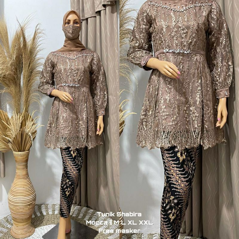 Blouse tunik syabira //SET TUNIK PADANG / SETELAN KEBAYA MODERN / FREE MASKER