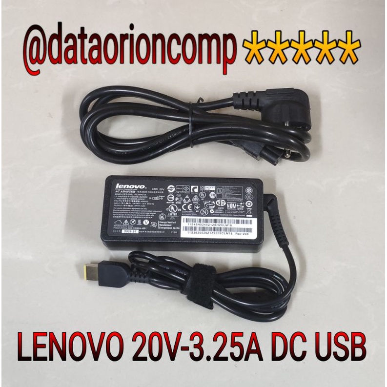 Adaptor Charger Lenovo 20V 3.25A USB for Lenovo G400 G400S G405 G405S G400AS