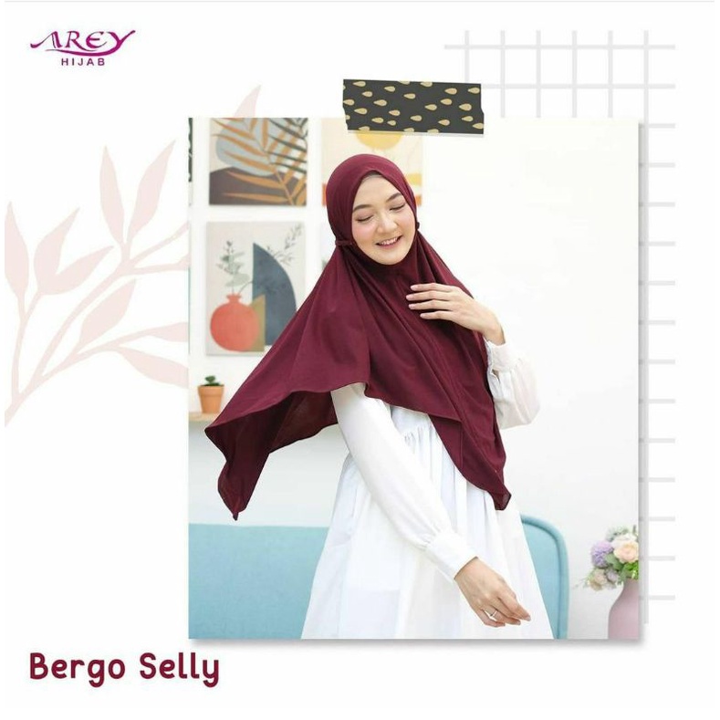 { ORIGINAL AREY HIJAB } Bergo Selly Bergo No Pad Bergo Tali-6