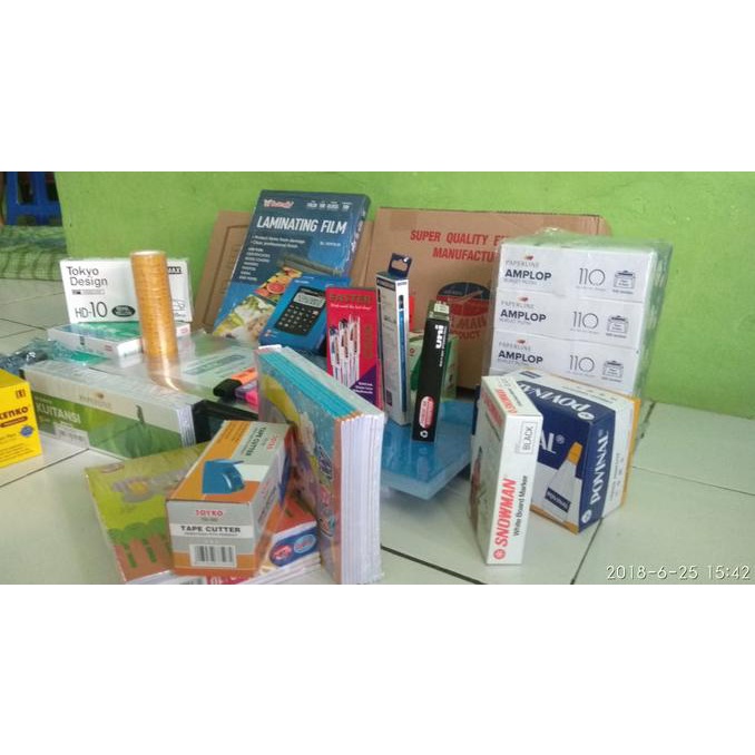 Paket usaha atk lengkap kantor dan sekolah (buku map pulpen cutter)