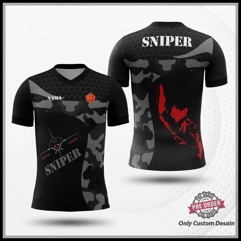 Jual Cod Tshirt Baju Kaos Jersey Custom Tni Sniper Shooting Fullprint