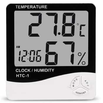 (COD) Digital Temperature Humidity Meter + Clock Calender Import