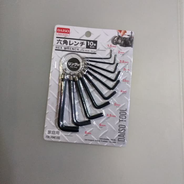 DAISO hex wrench kunci L isi 10