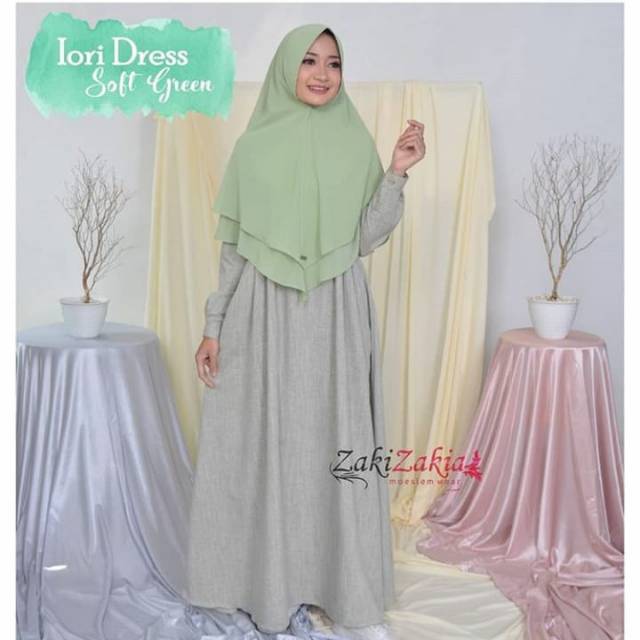 ZakiZakia Iori Dress Gamis polos kupnat Busui Elegan Cantik