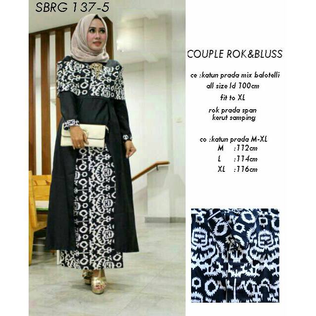 Batik couple rnb hitam putih 137