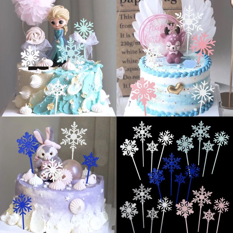 Topper Kue Ulang Tahun Snow Flake Elsa Frozen