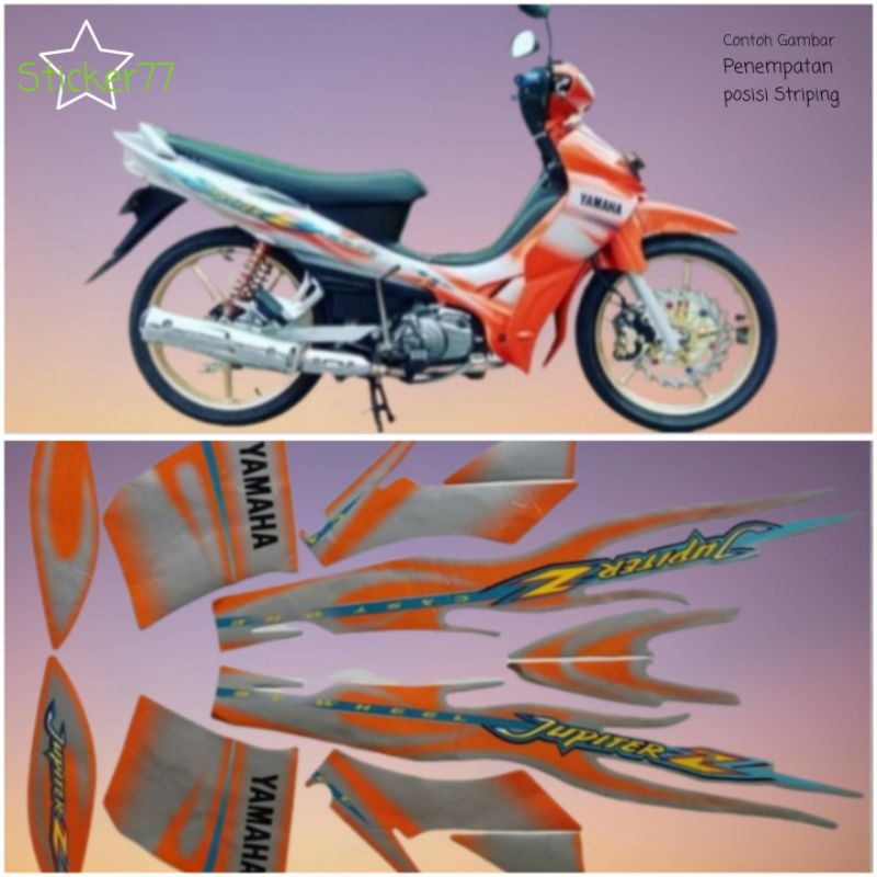 Sticker Striping Motor YAMAHA JUPITER Z Th 2005 Silver Orange