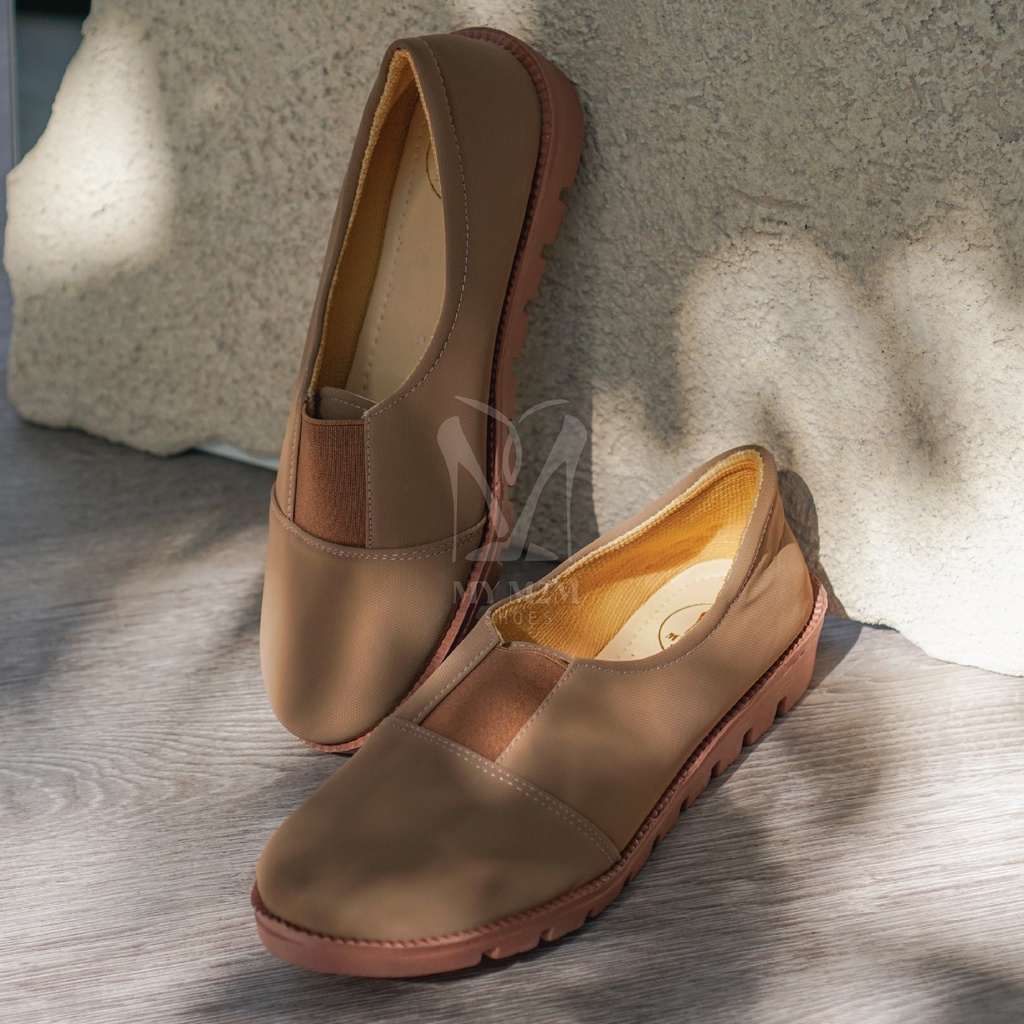 Mym2m Rezilia Sepatu Wanita Slip on kasual Terlaris-Mocca