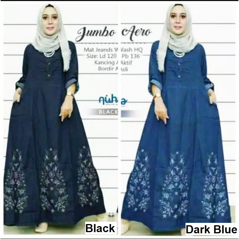 ASEA Aero Gamis Jumbo Jeans Bordir - Nanda Jumbo Maxy