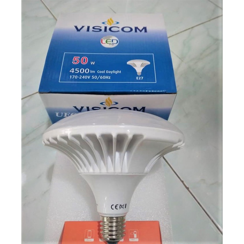 Lampu LED UFO 50 WATT  SUPER TERANG VISICOM putih Led Visicom 50W putih super terang lampu led bulb 50Watt 50 W