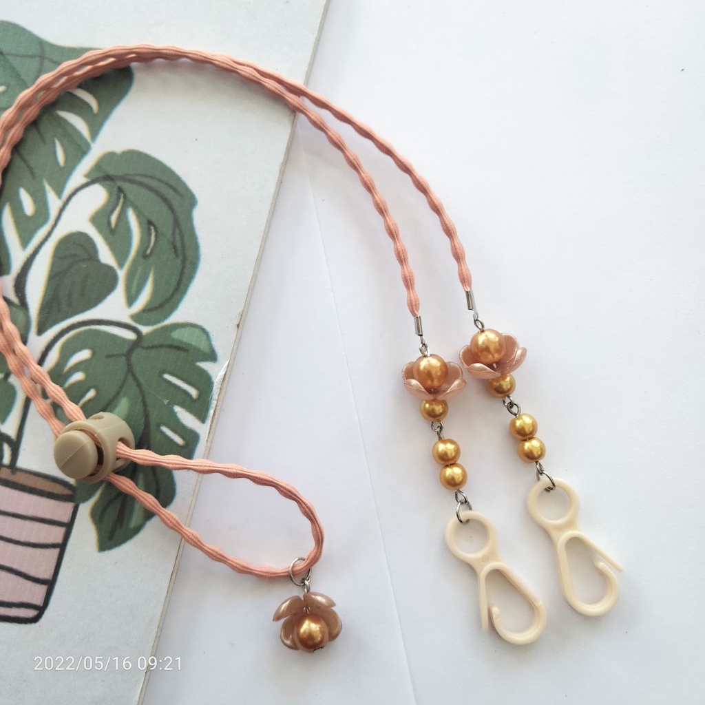 STRAP MASKER flower mutiara #1/tali masker/konektor masker/pengait masker