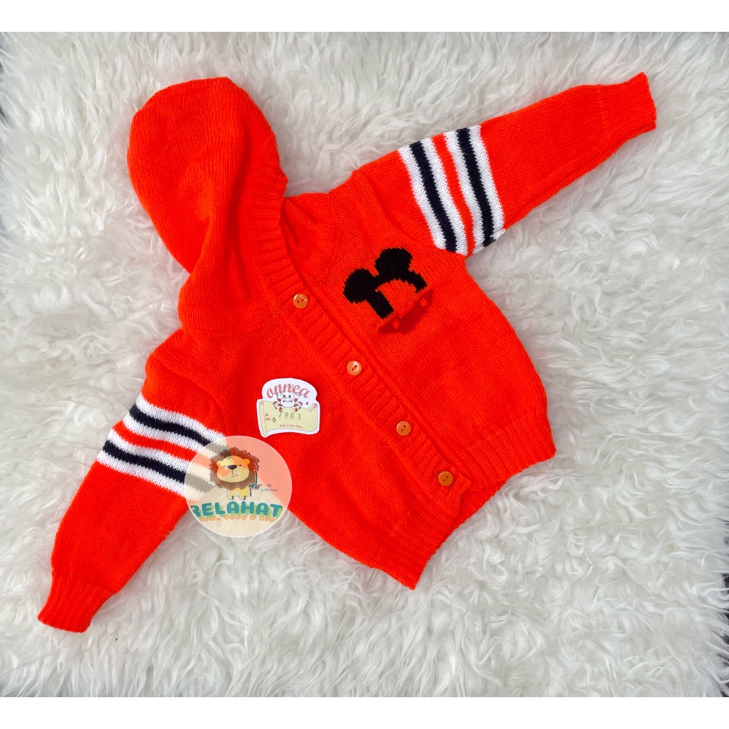 Jaket Bayi Rajut Onnea Warna Topi Laki Perempuan-15