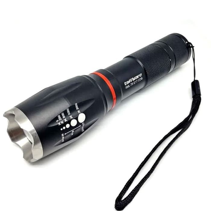 TaffLED Senter LED Torch Cree XM-L T6 8000 Lumens - E17 COB - Black