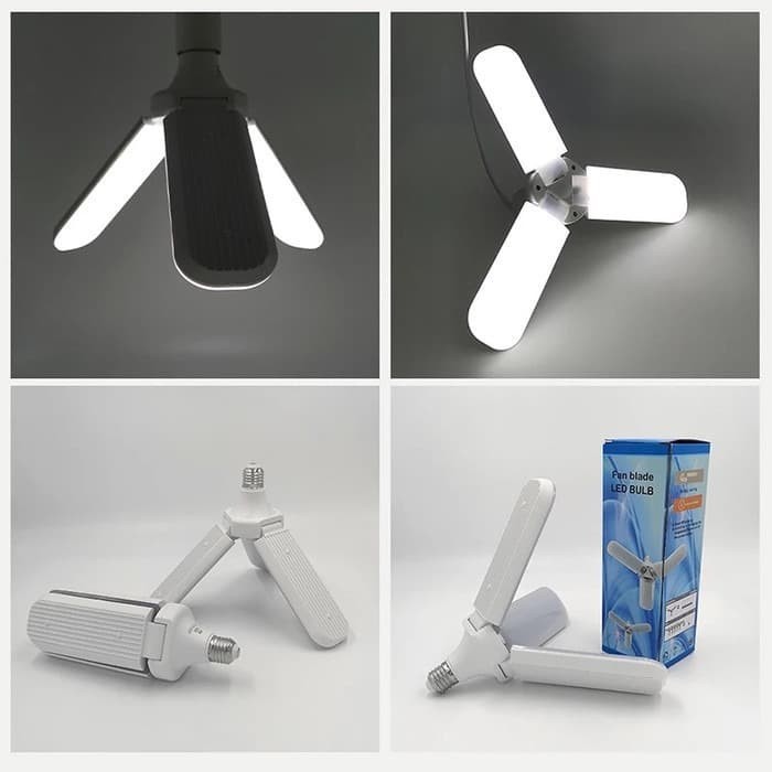 E27- Lampu LED Model Kipas, Daun, Fan Blade 30 W 3 Sayap