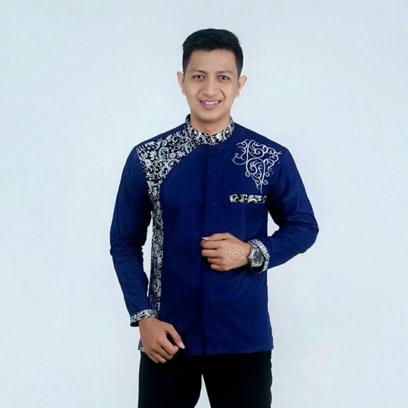 Kemeja Batik Pria Kombinasi Keren Banget